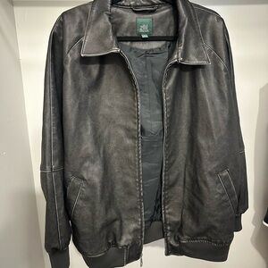 Women’s Faux Leather Oversized Bomber Jacket